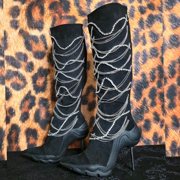 Azalea Wang Taty Suede Embellished Boots - Picture 3 of 11